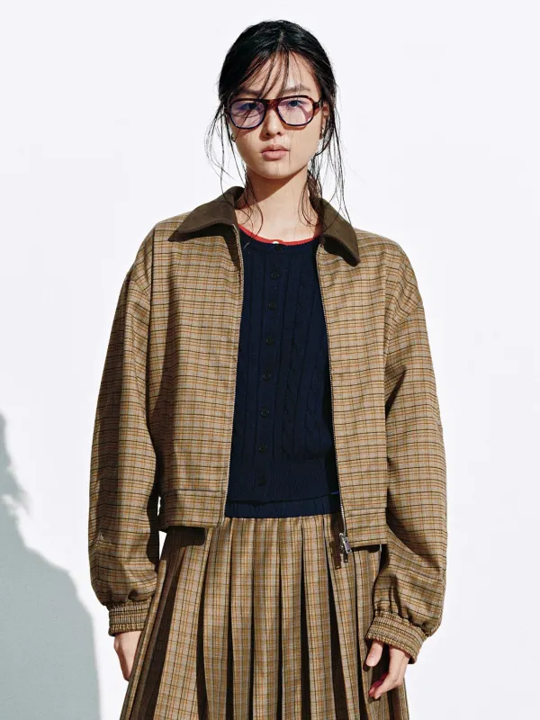 Collared Check Bomber Jackets sold by Urban Revivo