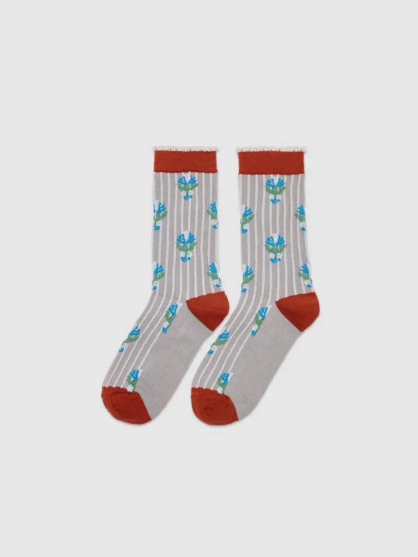 Contrast Frill Embroidered Socks sold by Urban Revivo