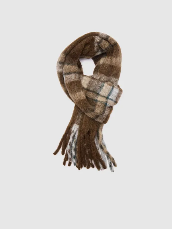 Tassel Trim Check Scarf sold by Urban Revivo