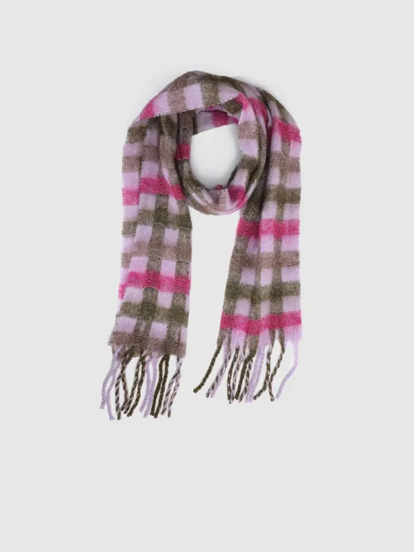 Tassel Trim Check Scarf sold by Urban Revivo