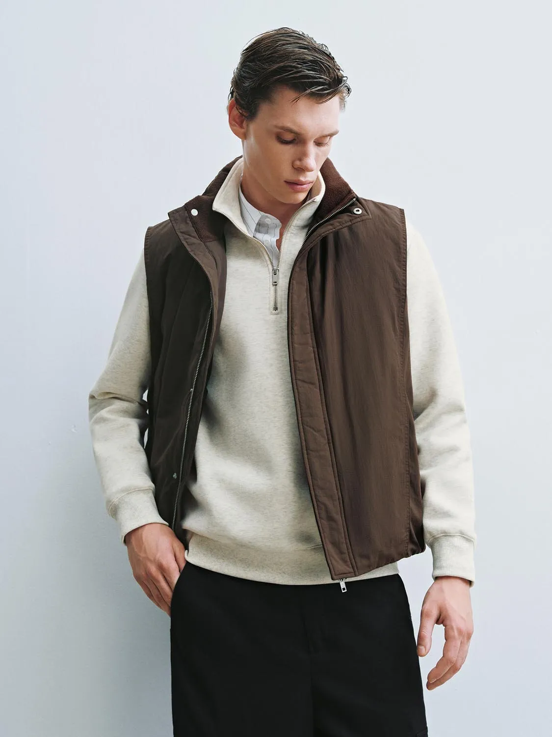 High Neck Padded Puffer Vest sold by Urban Revivo