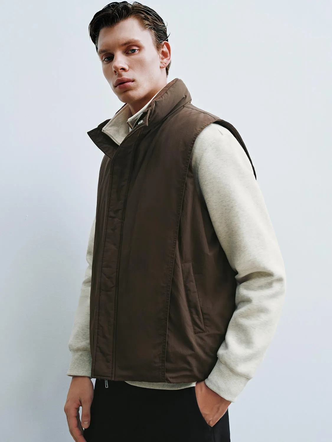 High Neck Padded Puffer Vest sold by Urban Revivo product image thumbnail 2