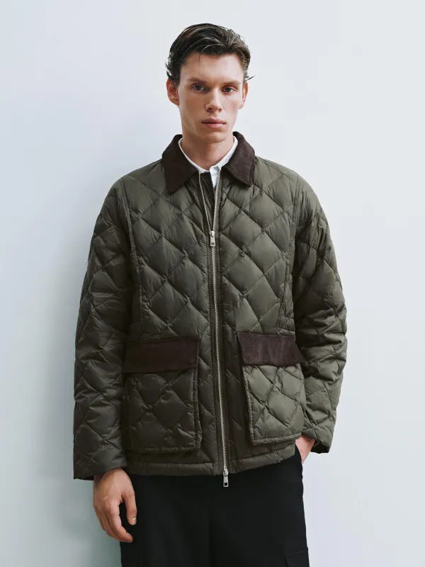 Collared Quilted Down Jackets sold by Urban Revivo