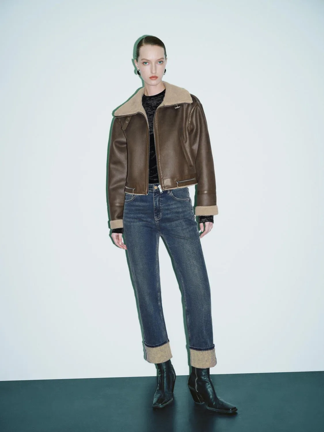 Large Collar Biker Jackets sold by Urban Revivo product image thumbnail 4