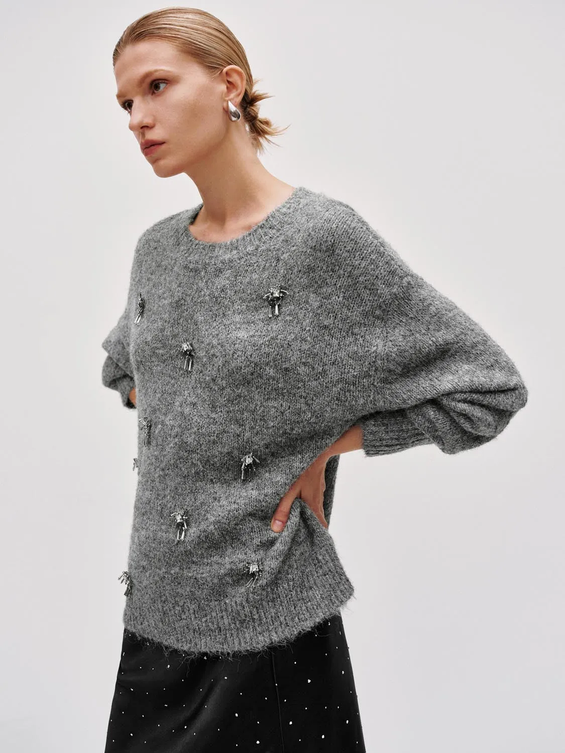 Embellished Long Sleeve Knitted T-Shirts sold by Urban Revivo product image thumbnail 2