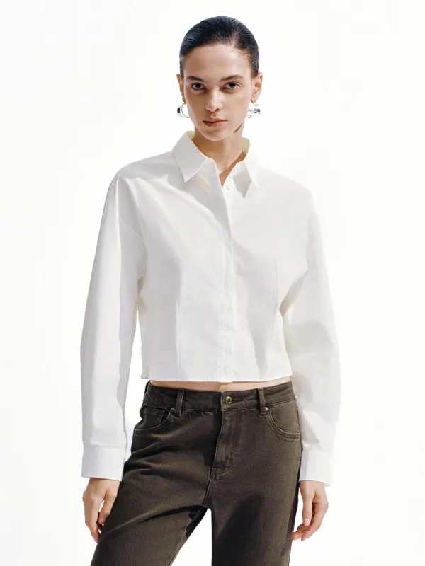 Cropped Fitted Shirts sold by Urban Revivo