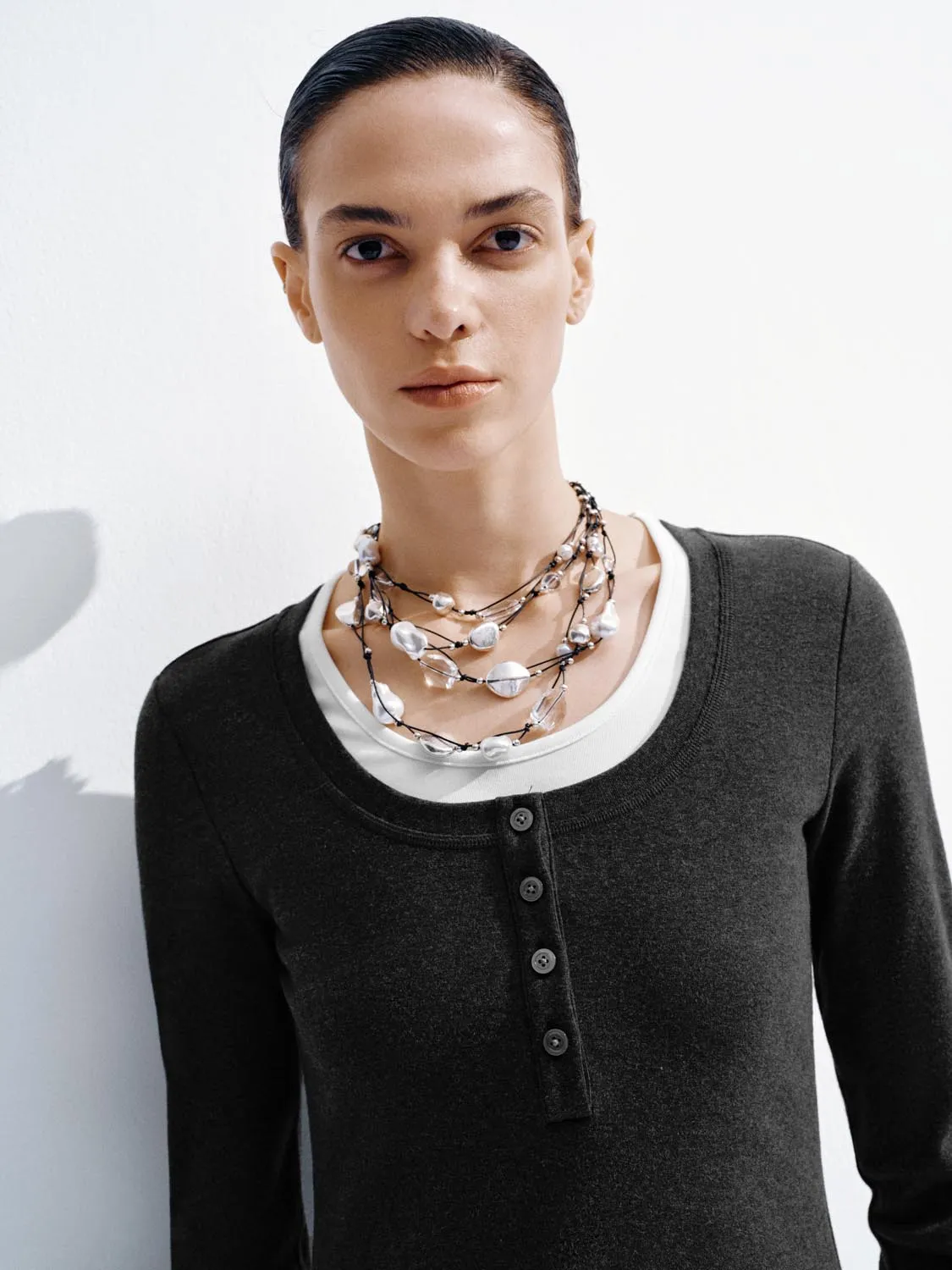 Henley Neck Long Sleeve Maxi Dresses sold by Urban Revivo product image thumbnail 3