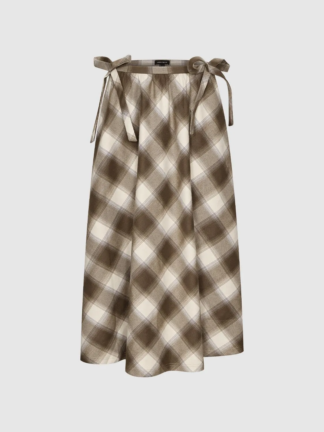 String Detail Check Midi Skirts sold by Urban Revivo product image thumbnail 2
