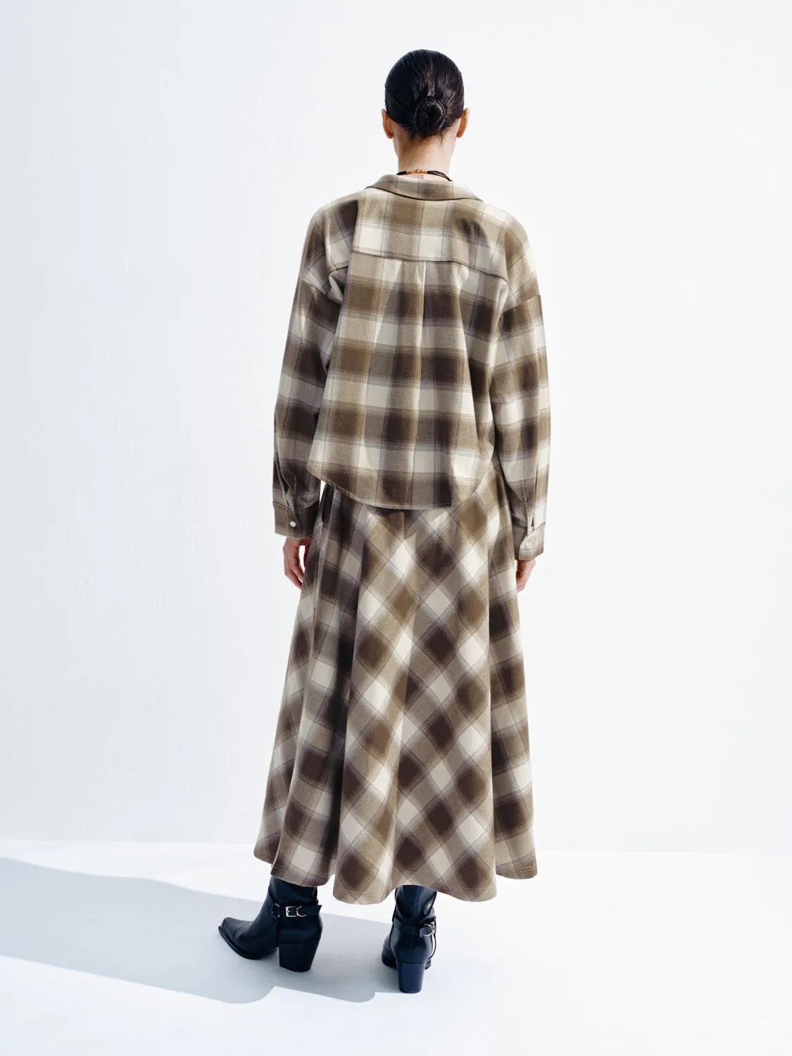 String Detail Check Midi Skirts sold by Urban Revivo product image thumbnail 4