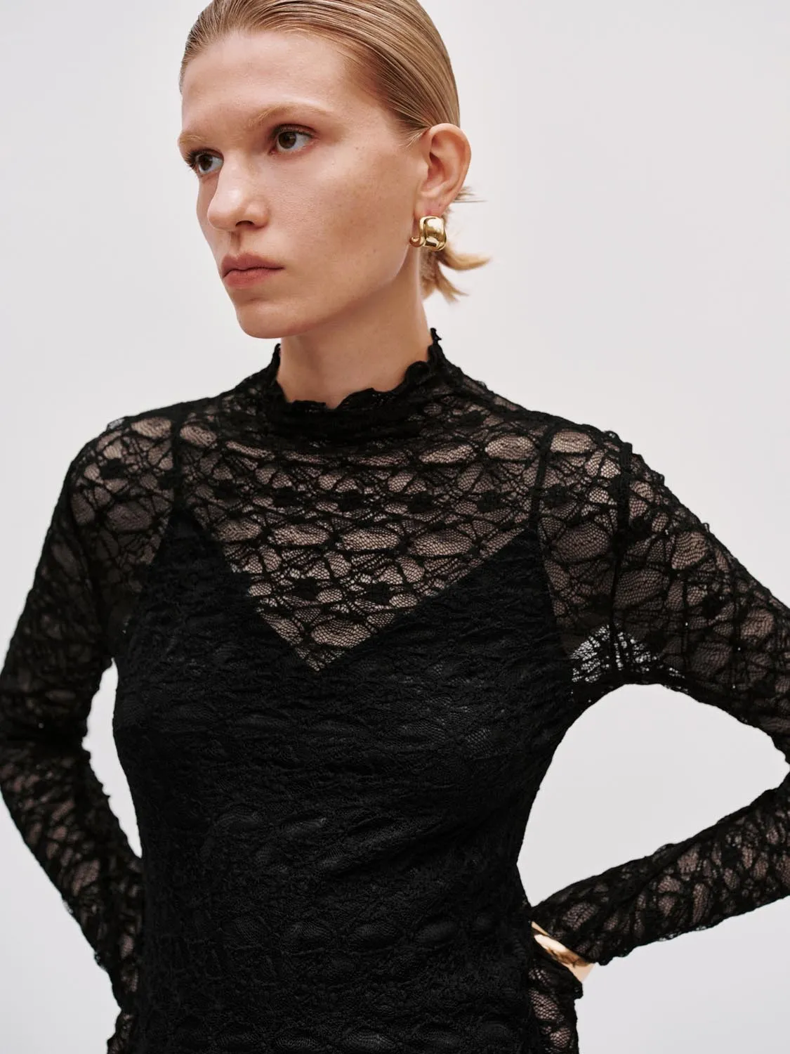 Skinny Lace Long Sleeve T-Shirts sold by Urban Revivo product image thumbnail 3
