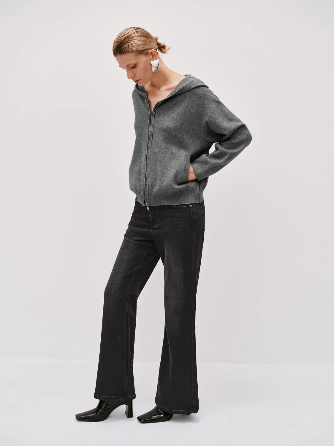 Hooded Zip Up Knitted Cardigans sold by Urban Revivo product image thumbnail 5