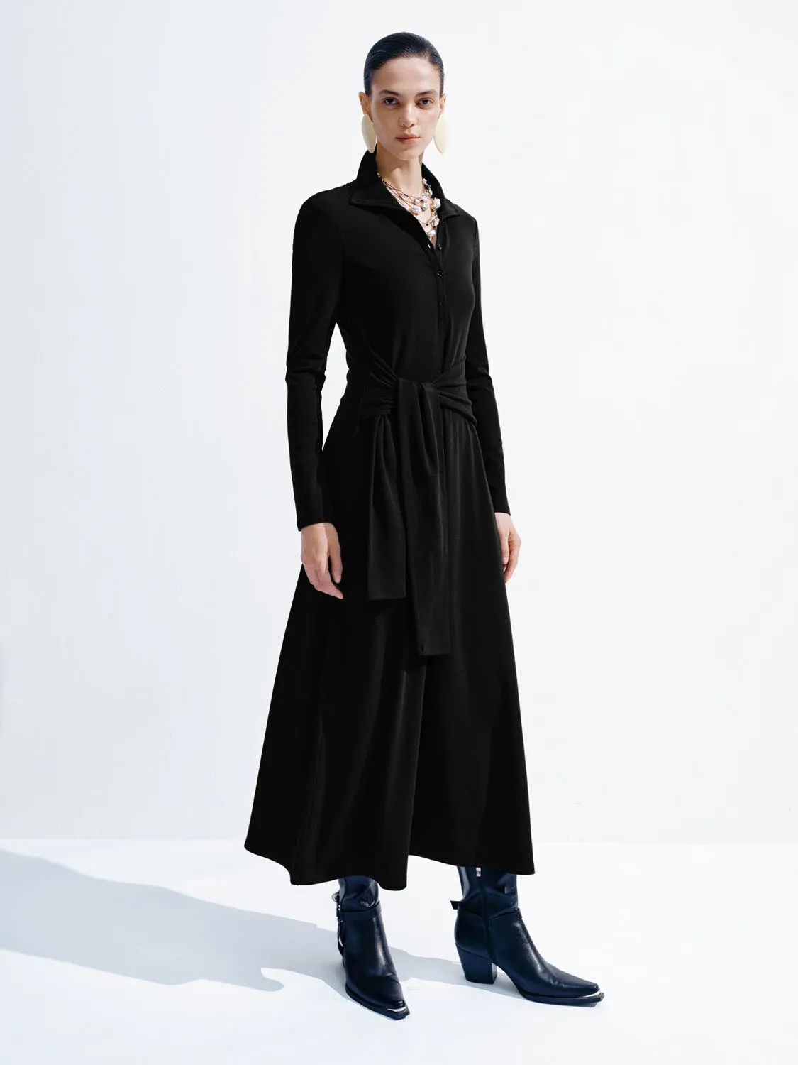 Henley Neck Long Sleeve Maxi Dresses sold by Urban Revivo product image thumbnail 4