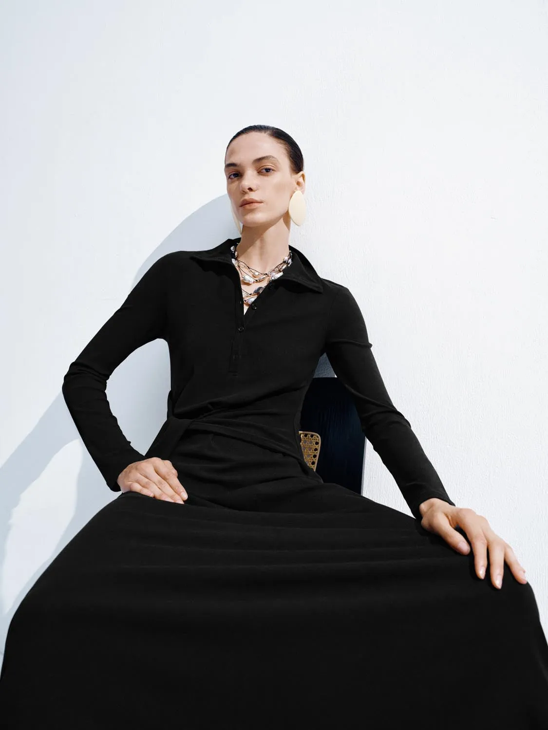 Henley Neck Long Sleeve Maxi Dresses sold by Urban Revivo product image thumbnail 5