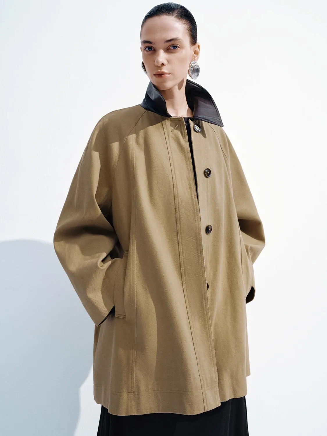 Contrast Collar Oversize Coats sold by Urban Revivo