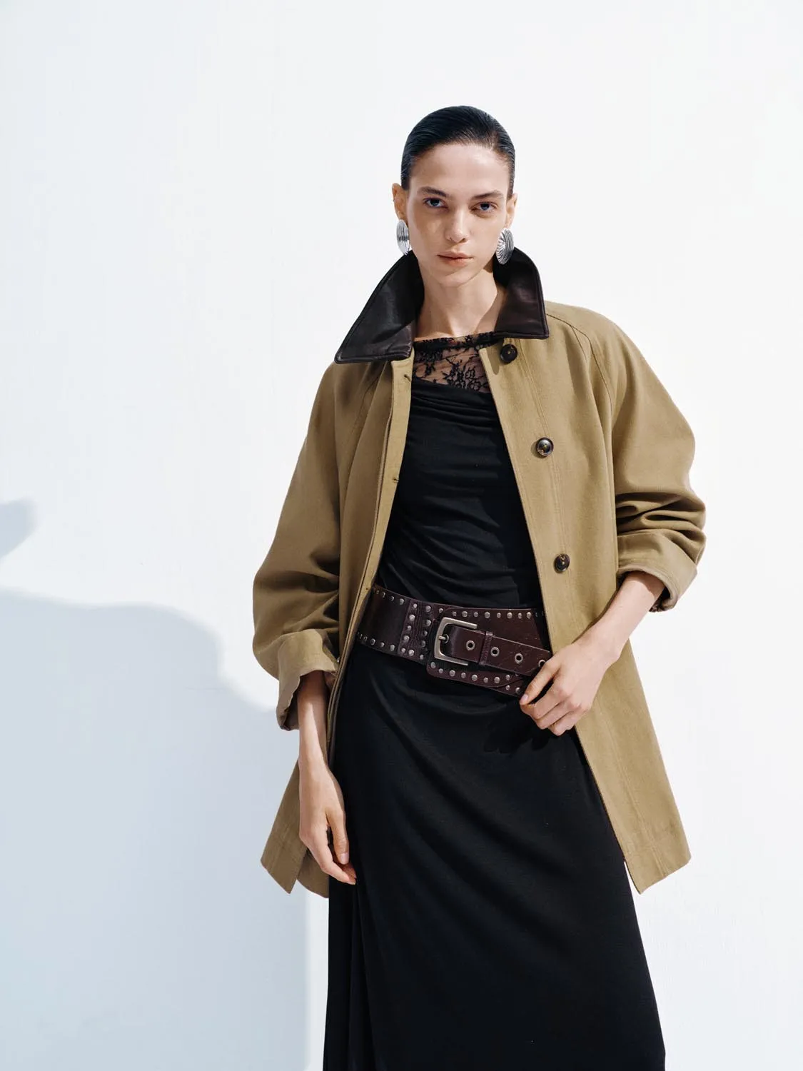 Contrast Collar Oversize Coats sold by Urban Revivo product image thumbnail 2