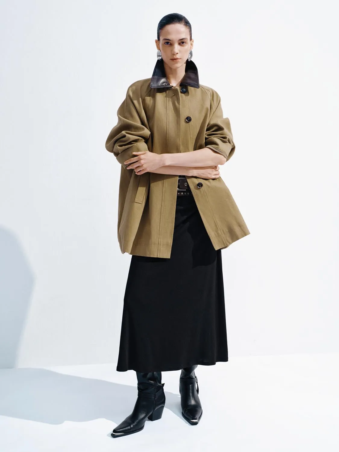 Contrast Collar Oversize Coats sold by Urban Revivo product image thumbnail 5