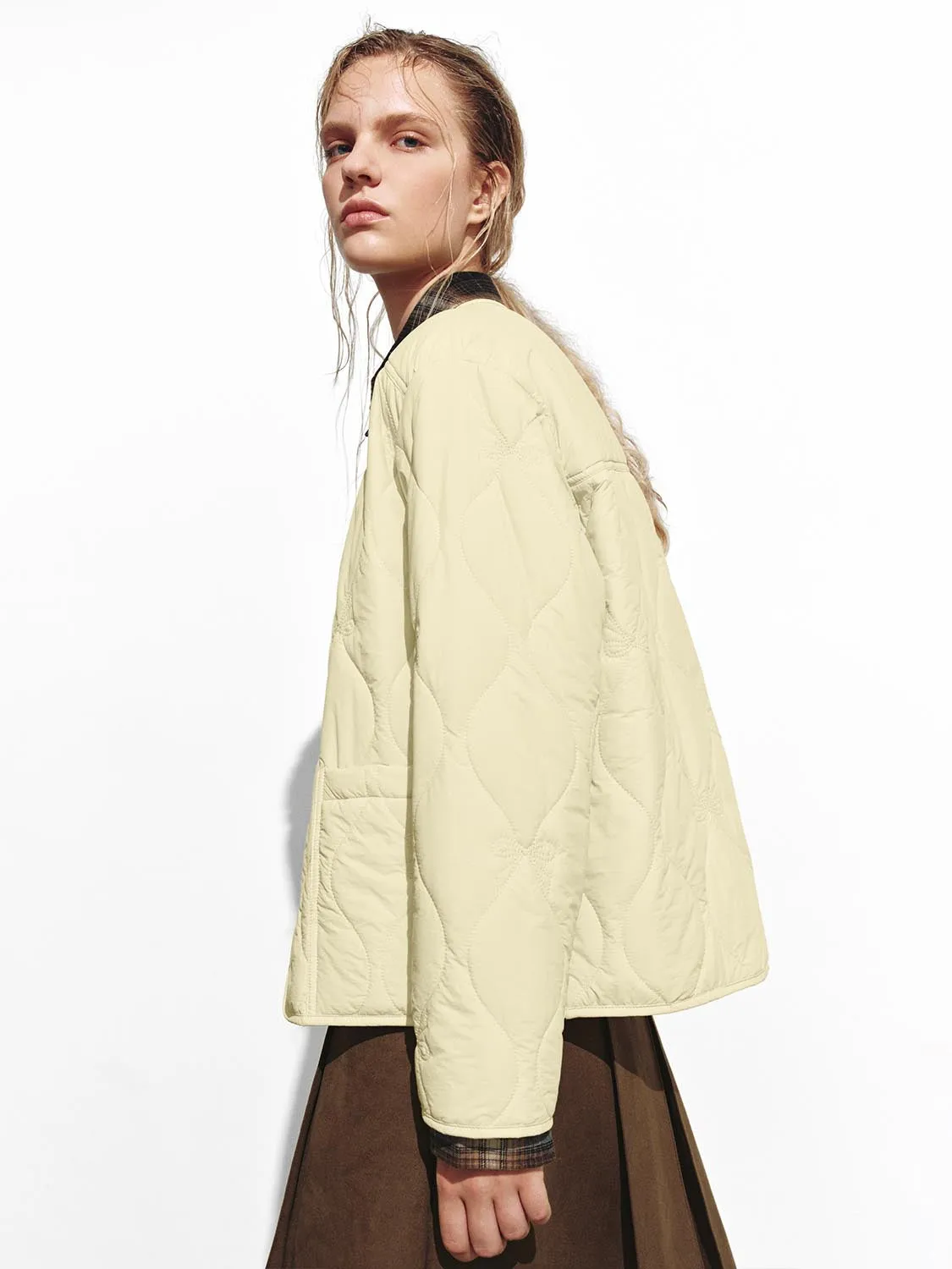 Patch Pocket Quilted Puffer Jackets sold by Urban Revivo product image thumbnail 2