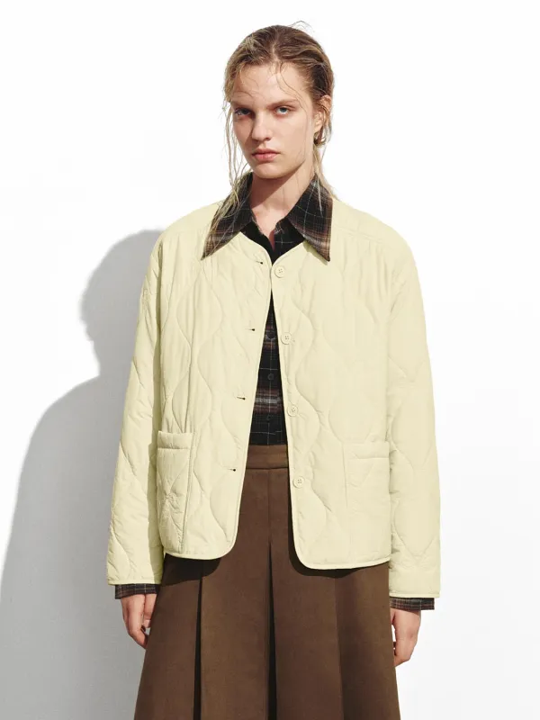 Patch Pocket Quilted Puffer Jackets sold by Urban Revivo