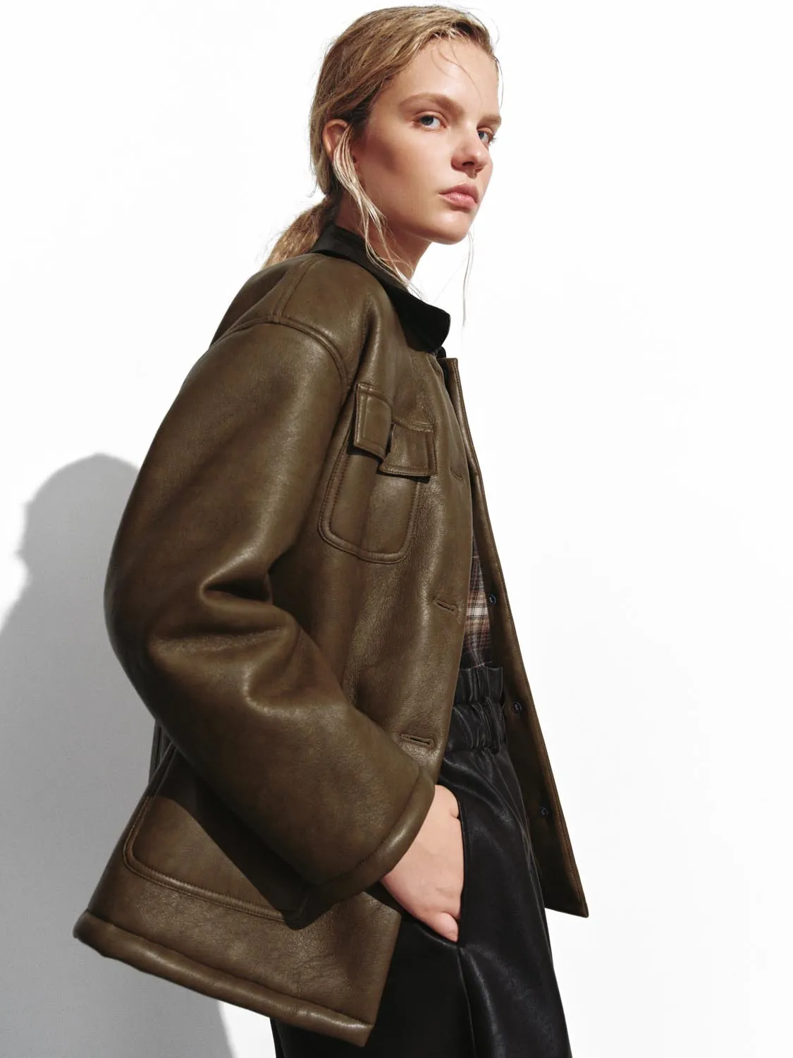 Flap Pockets Button Up Collared Jackets sold by Urban Revivo product image thumbnail 2