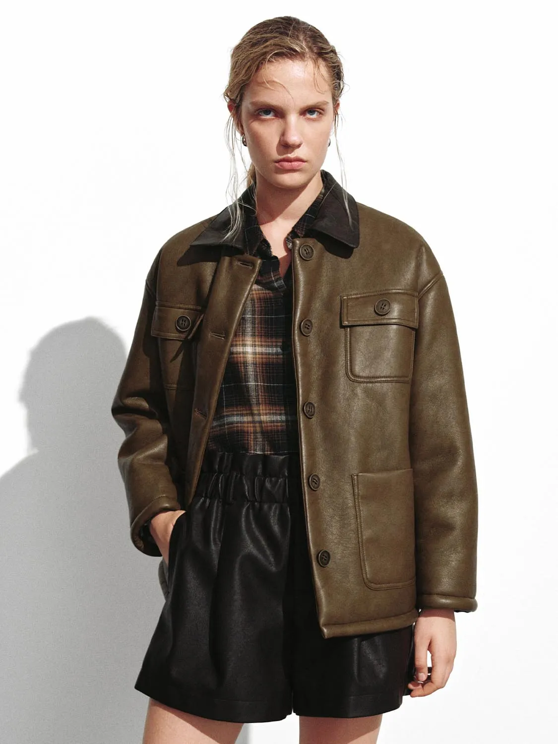 Flap Pockets Button Up Collared Jackets sold by Urban Revivo