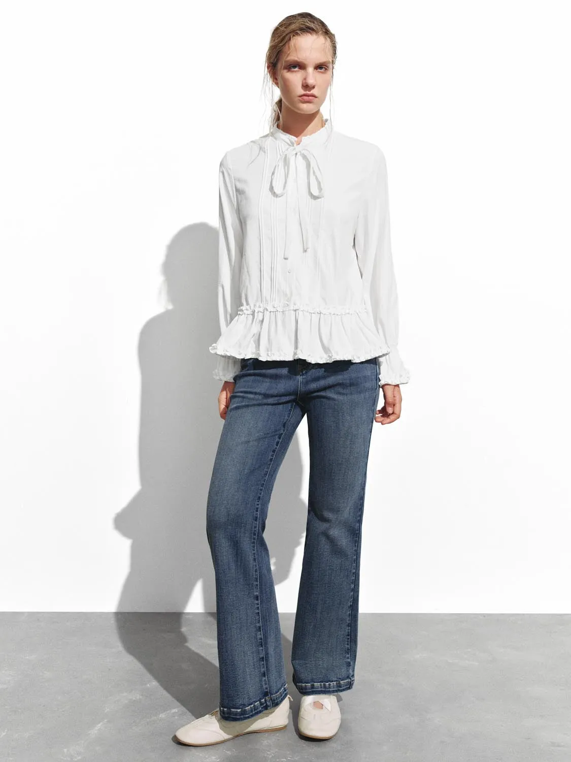 Ruffle Hem Bow Tie Shirts sold by Urban Revivo product image thumbnail 5