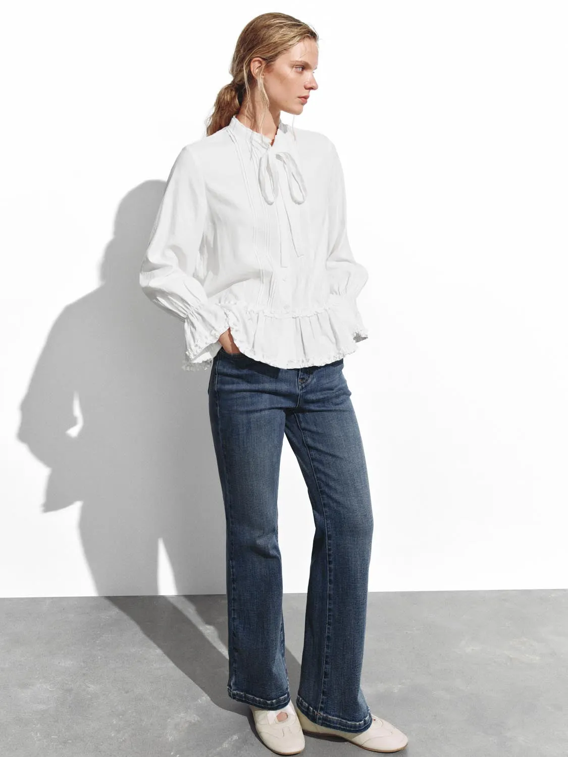 Ruffle Hem Bow Tie Shirts sold by Urban Revivo product image thumbnail 4