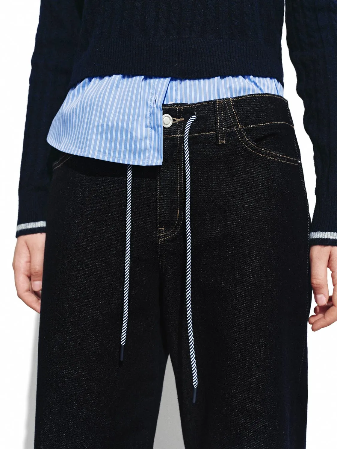 Drawstring Wide Leg Jeans sold by Urban Revivo product image thumbnail 5