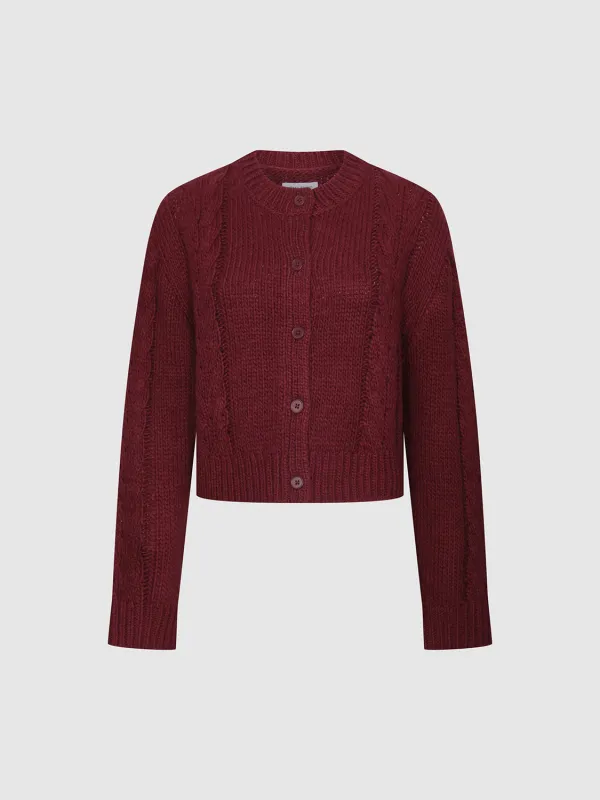 Button Up Cable Knitted Cardigans sold by Urban Revivo