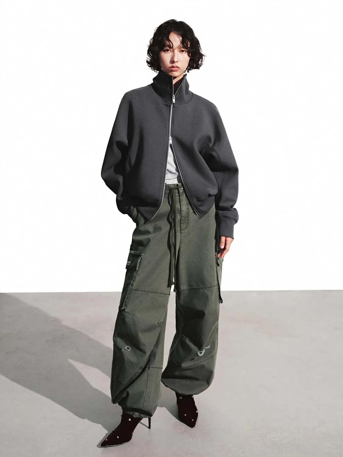 Funnel Neck Full Zip Bomber Jackets sold by Urban Revivo product image thumbnail 5