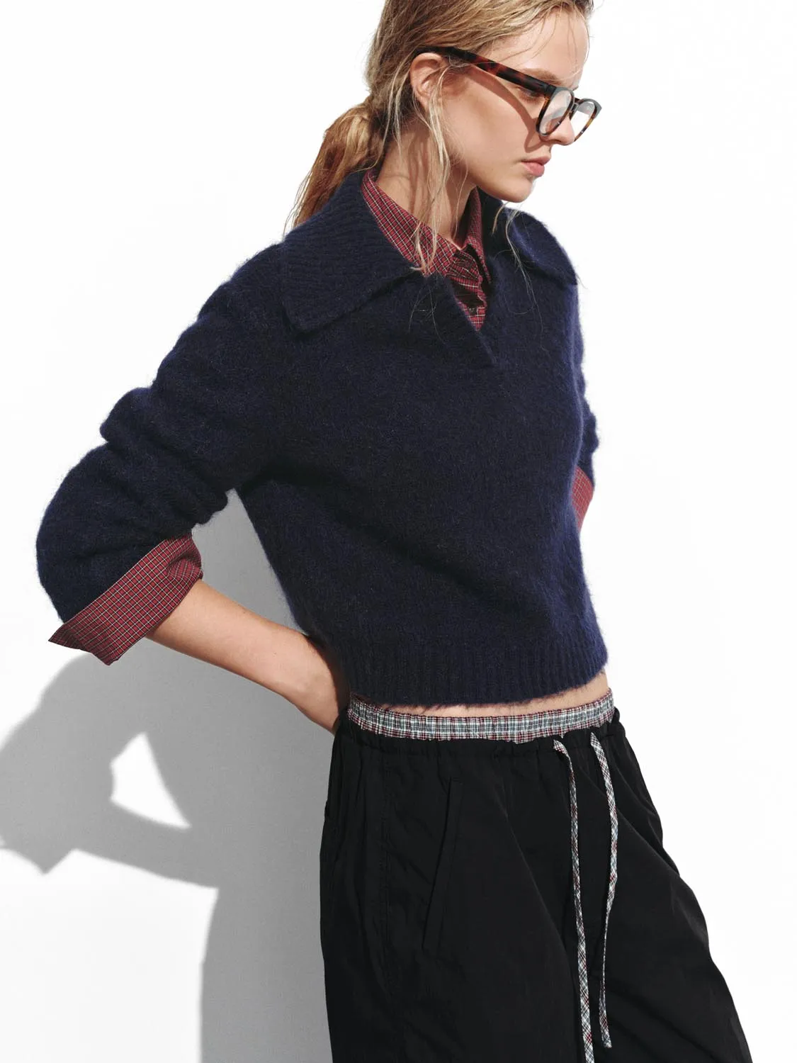 Large Collar Long Sleeve Knitted T-Shirts sold by Urban Revivo product image thumbnail 2