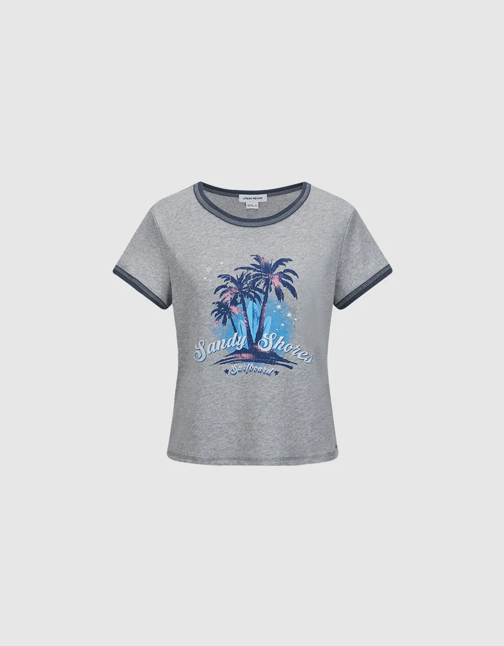 Printed Crew Neck T-Shirt sold by Urban Revivo product image thumbnail 2