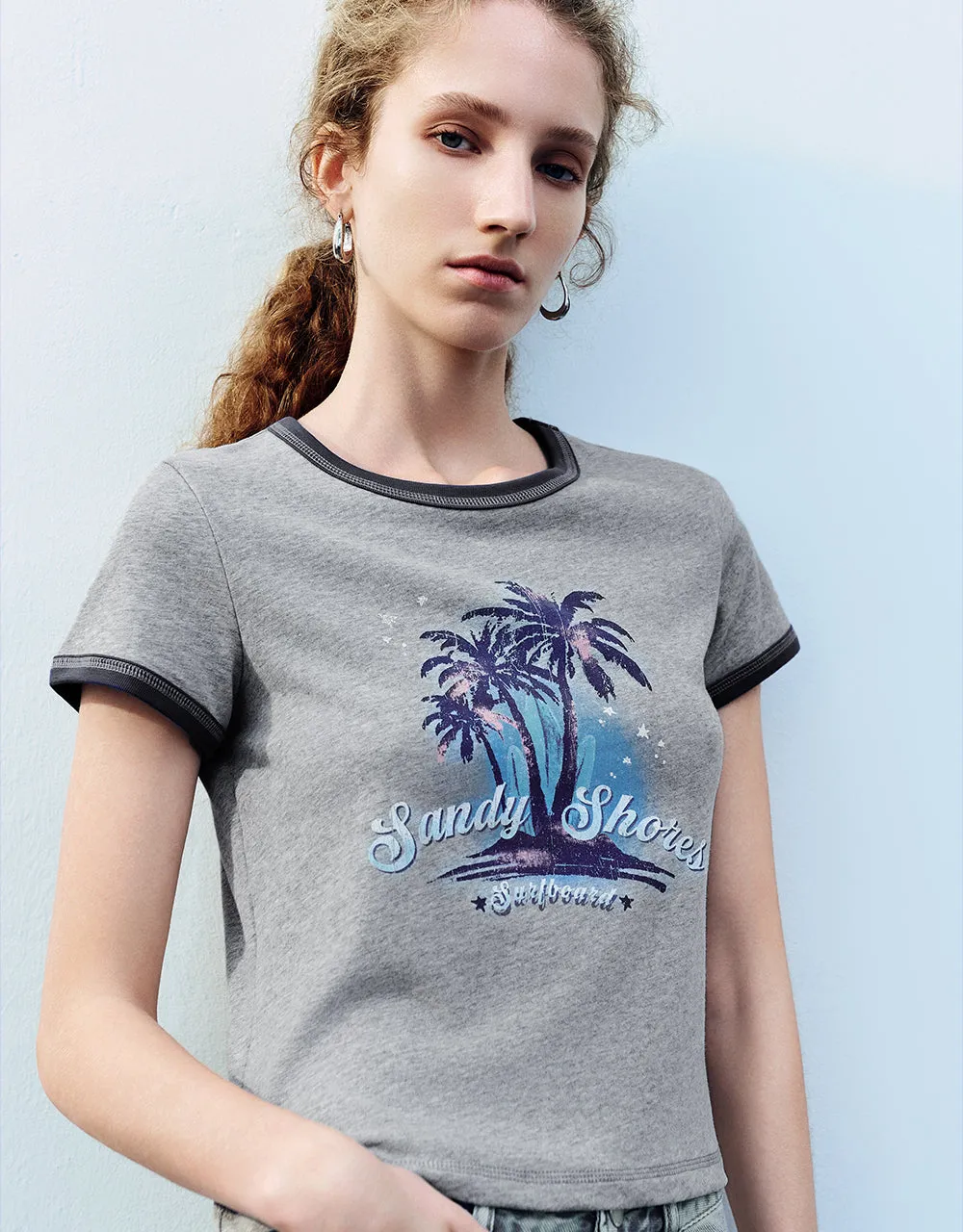 Printed Crew Neck T-Shirt sold by Urban Revivo product image thumbnail 4