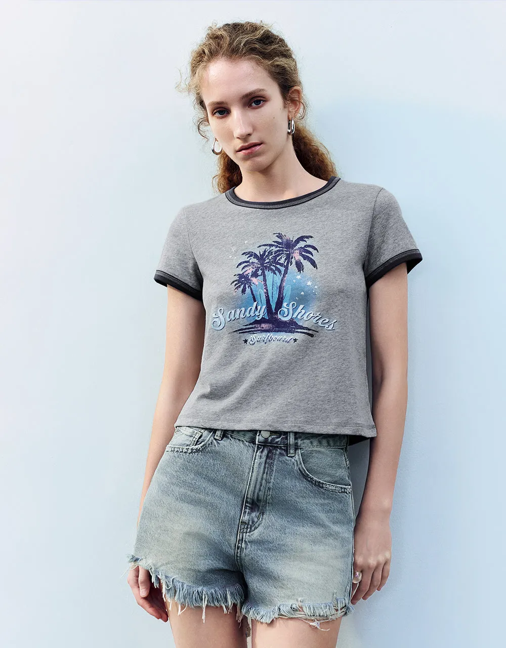 Printed Crew Neck T-Shirt sold by Urban Revivo