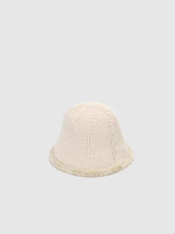 Faux Fur Knitted Bucket Hats sold by Urban Revivo