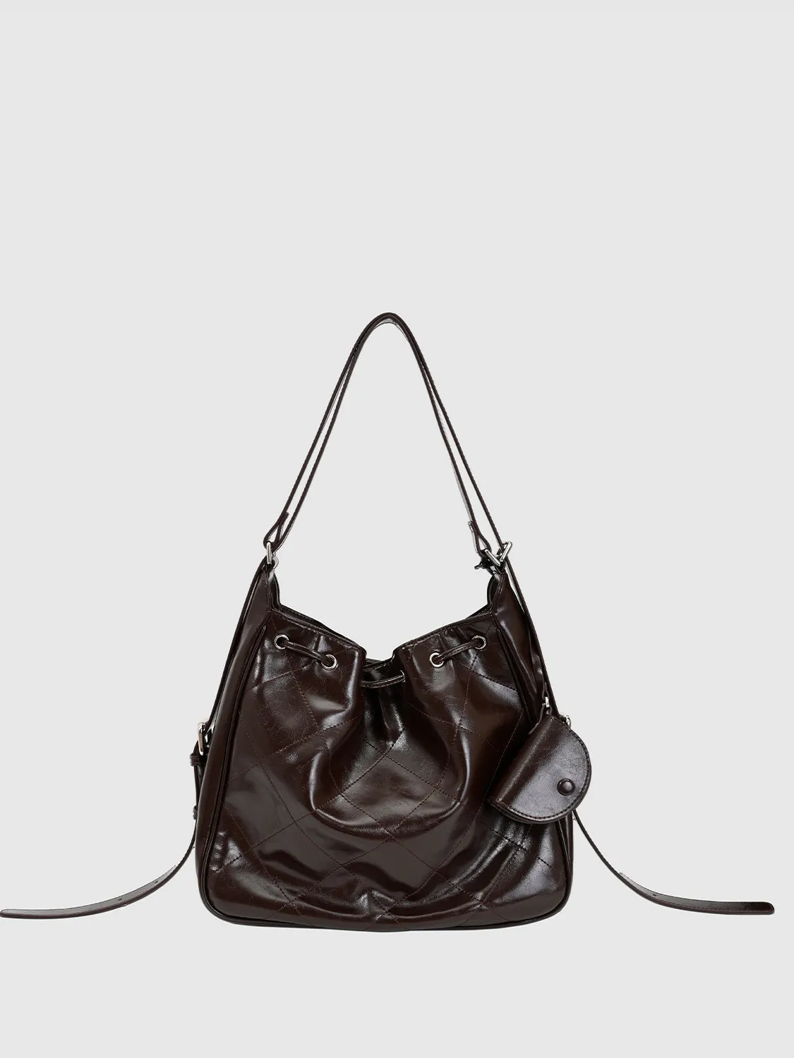 Drawstring Faux Leather Crossbody Shoulder Bags sold by Urban Revivo product image thumbnail 2