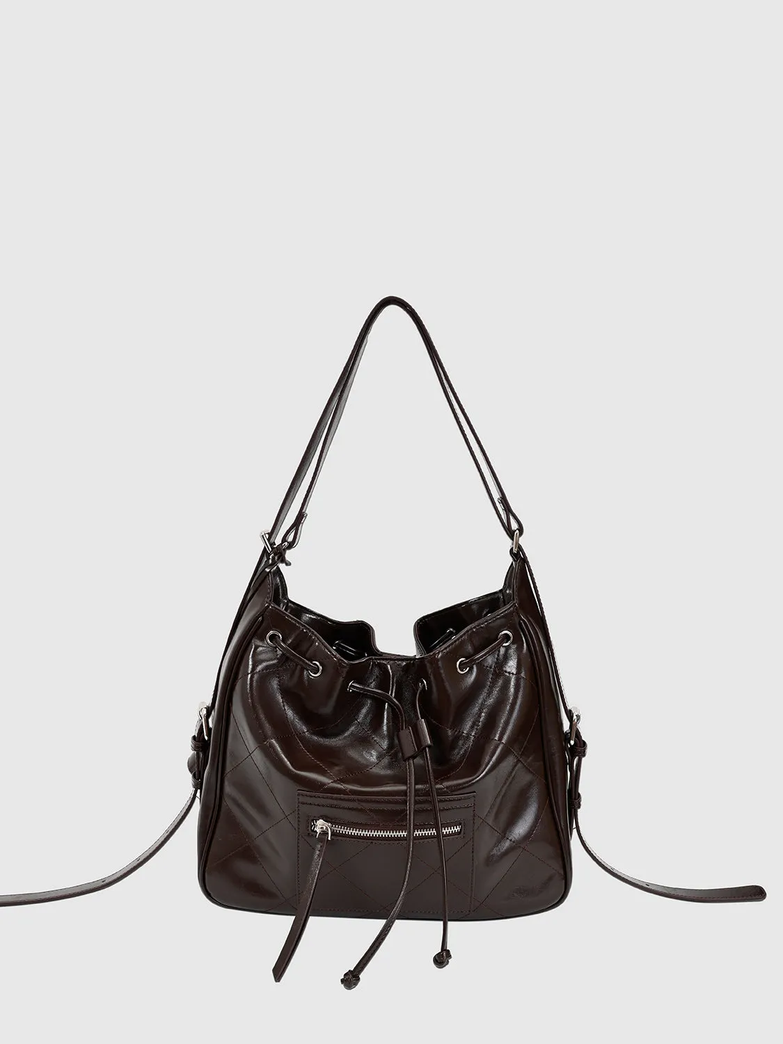 Drawstring Faux Leather Crossbody Shoulder Bags sold by Urban Revivo