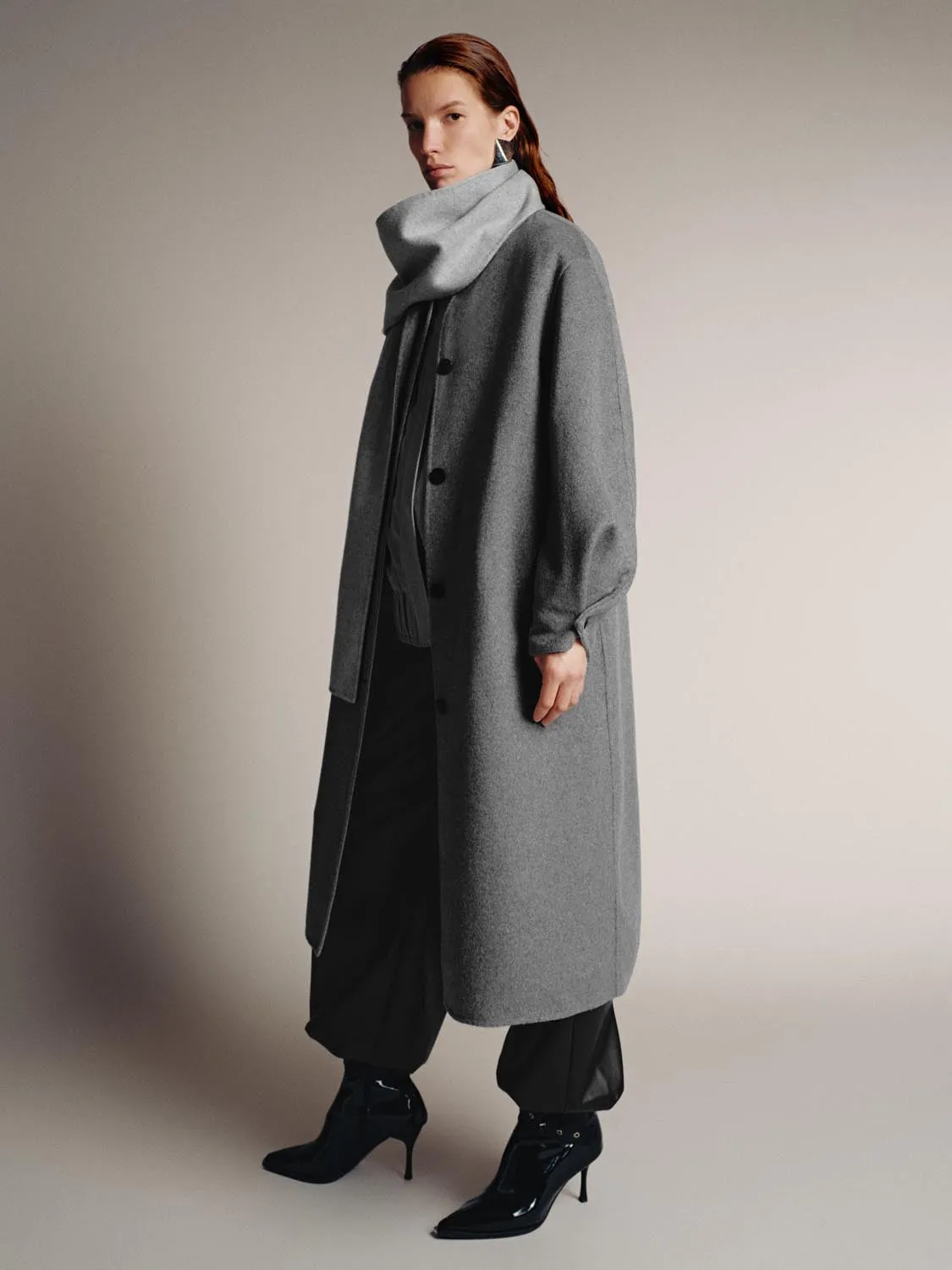Wool Blend Oversize Scarf Trench Coats sold by Urban Revivo product image thumbnail 4