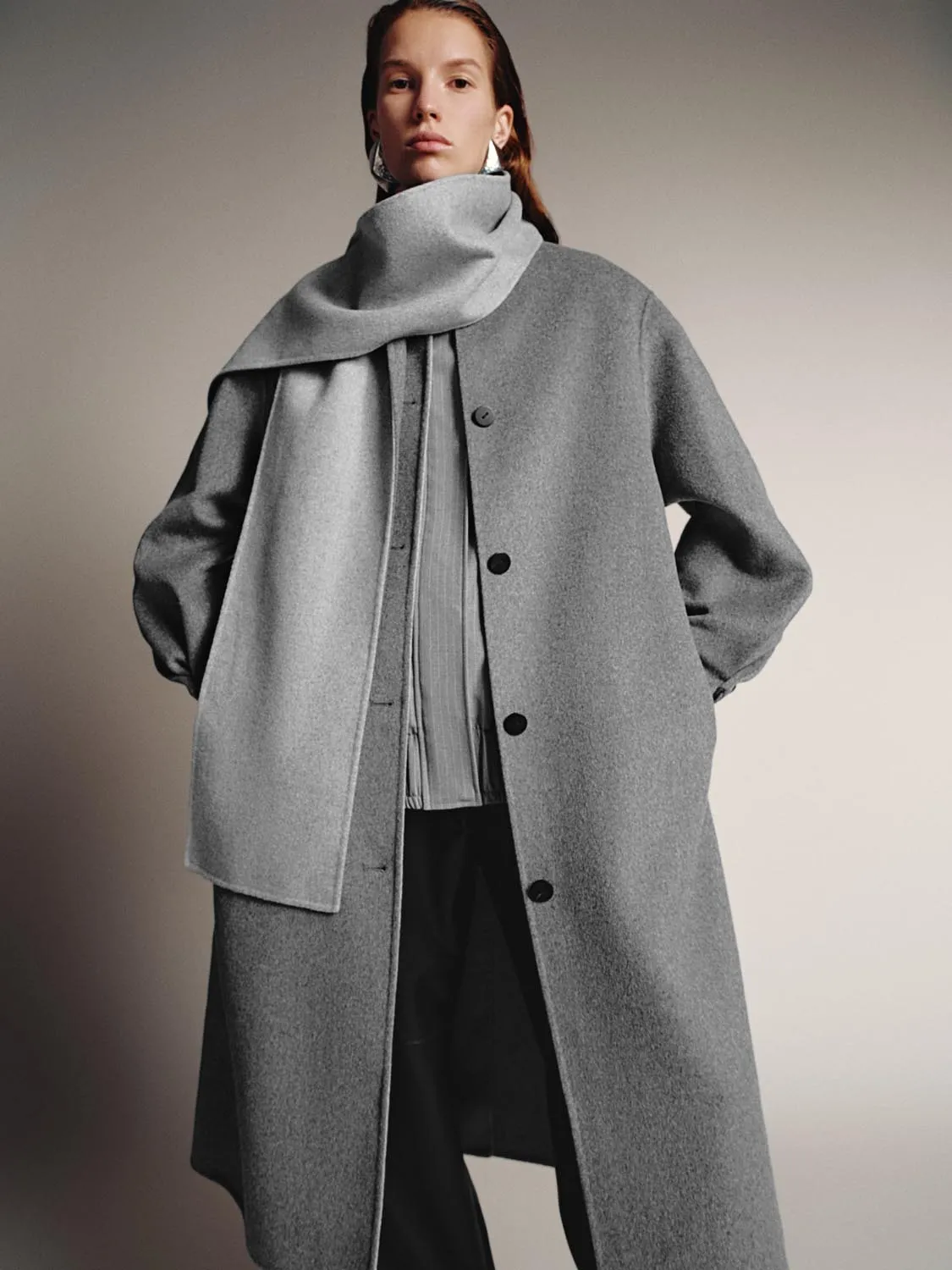 Wool Blend Oversize Scarf Trench Coats sold by Urban Revivo product image thumbnail 5