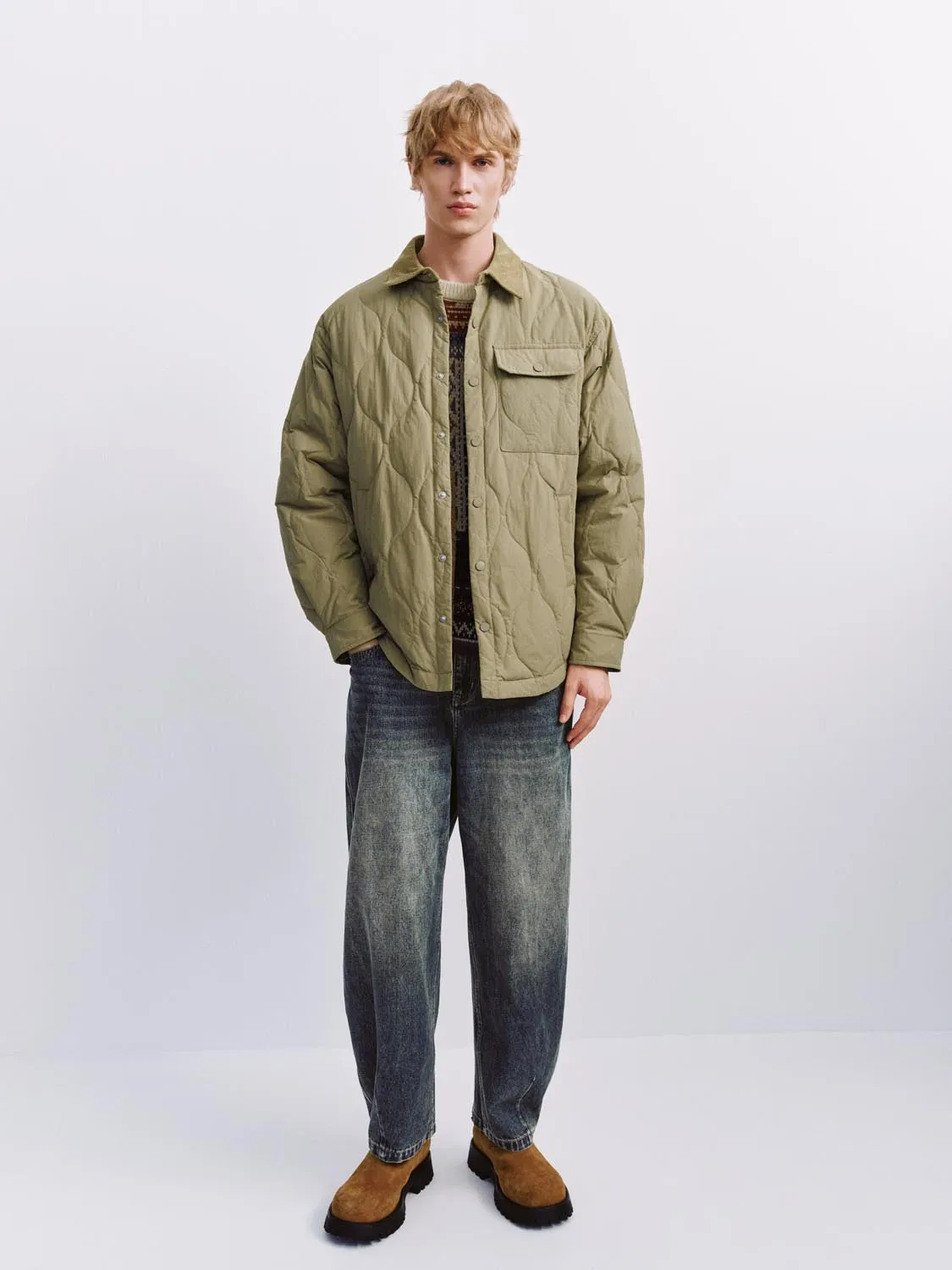 Collared Quilted Down Jackets sold by Urban Revivo product image thumbnail 5