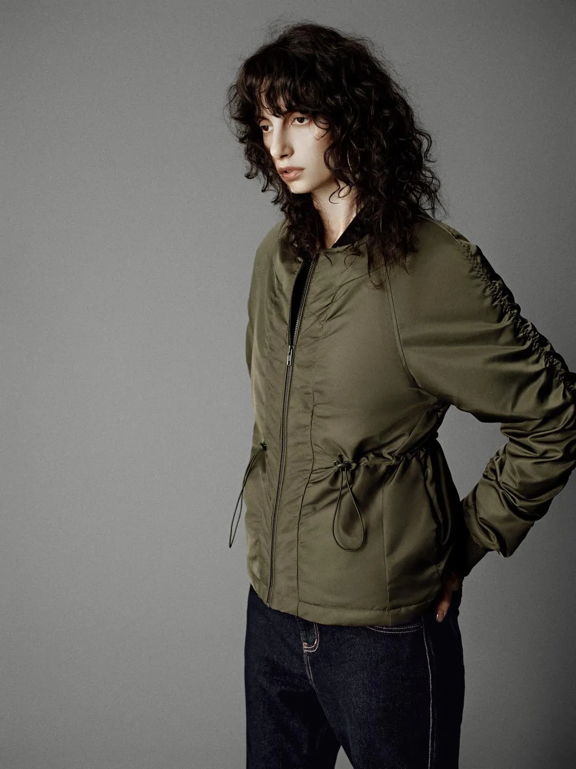 Drawstring Crew Neck Down Jackets sold by Urban Revivo product image thumbnail 2