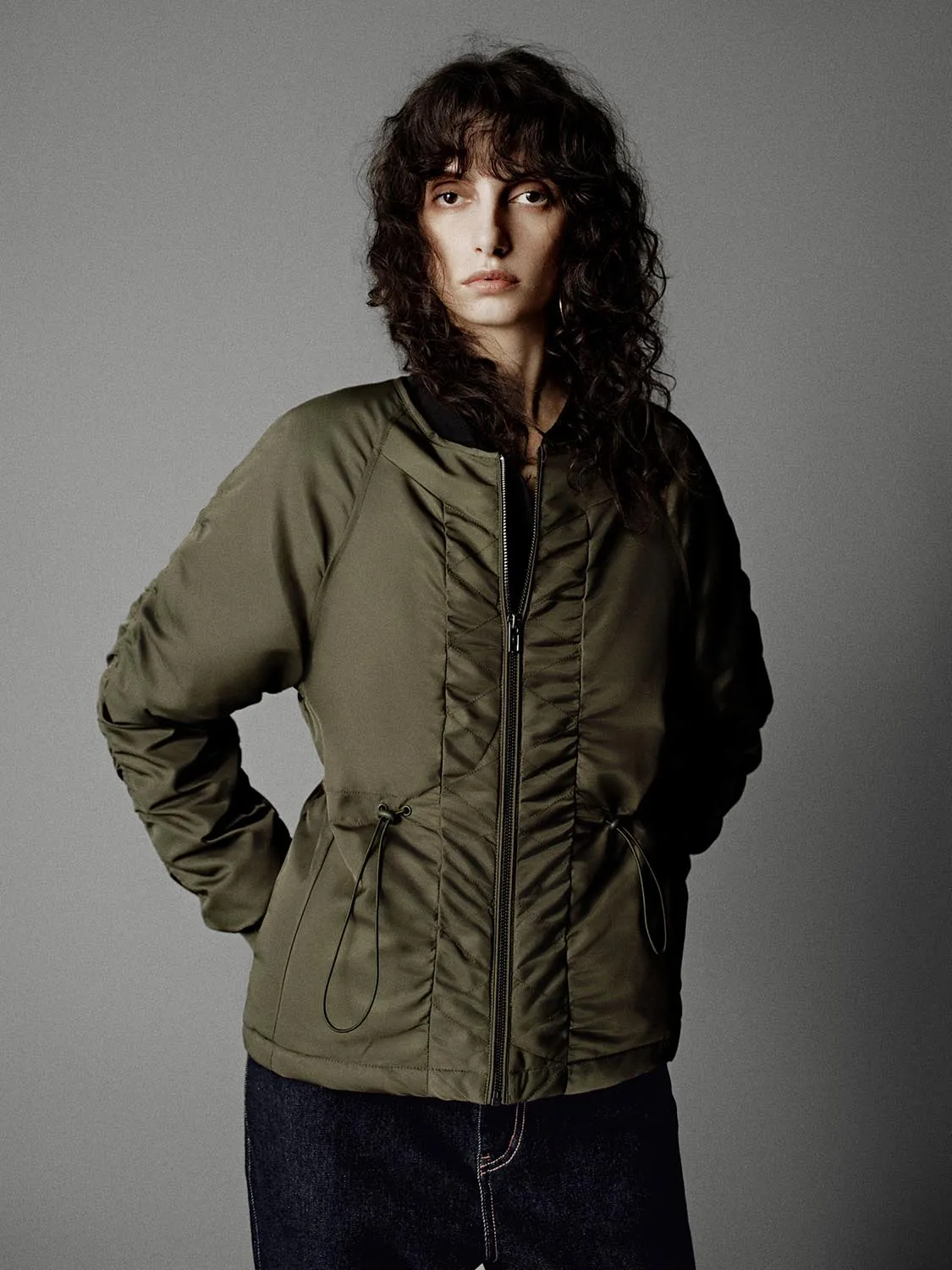 Drawstring Crew Neck Down Jackets sold by Urban Revivo