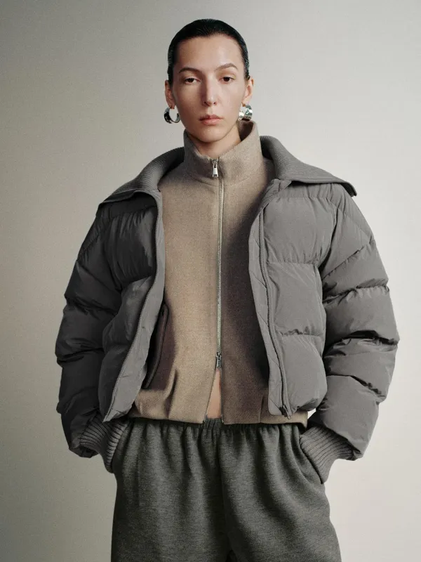 Cropped Large Collar Padded Jackets sold by Urban Revivo
