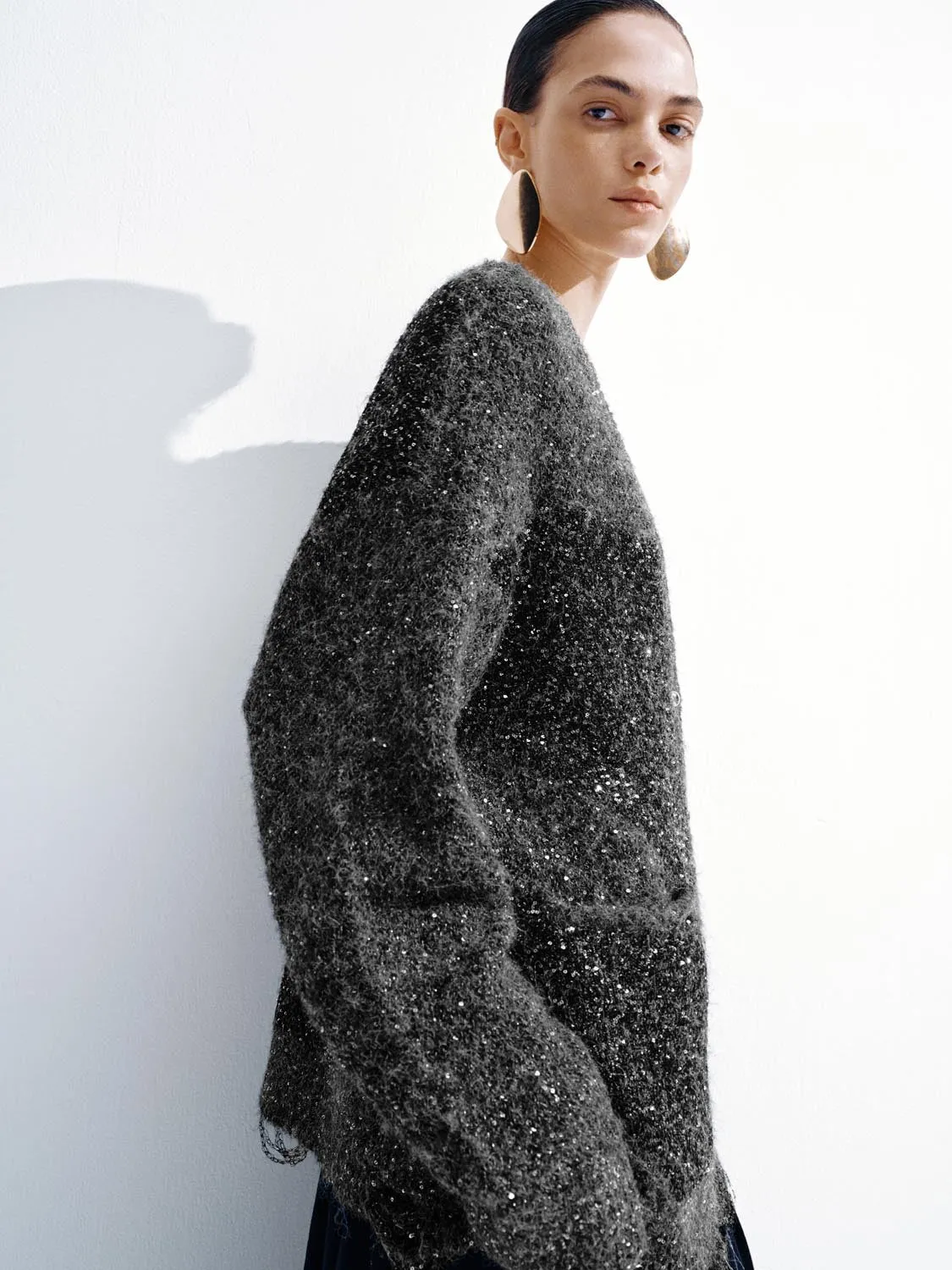 Oversize V-Neck Knitted Cardigans sold by Urban Revivo product image thumbnail 2