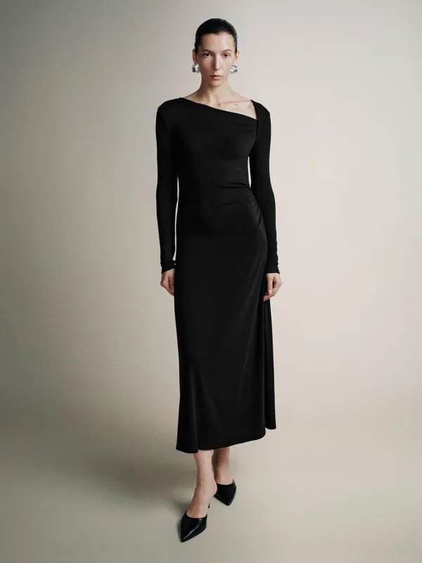 Asymmetric Neck Slim Midi Dresses sold by Urban Revivo