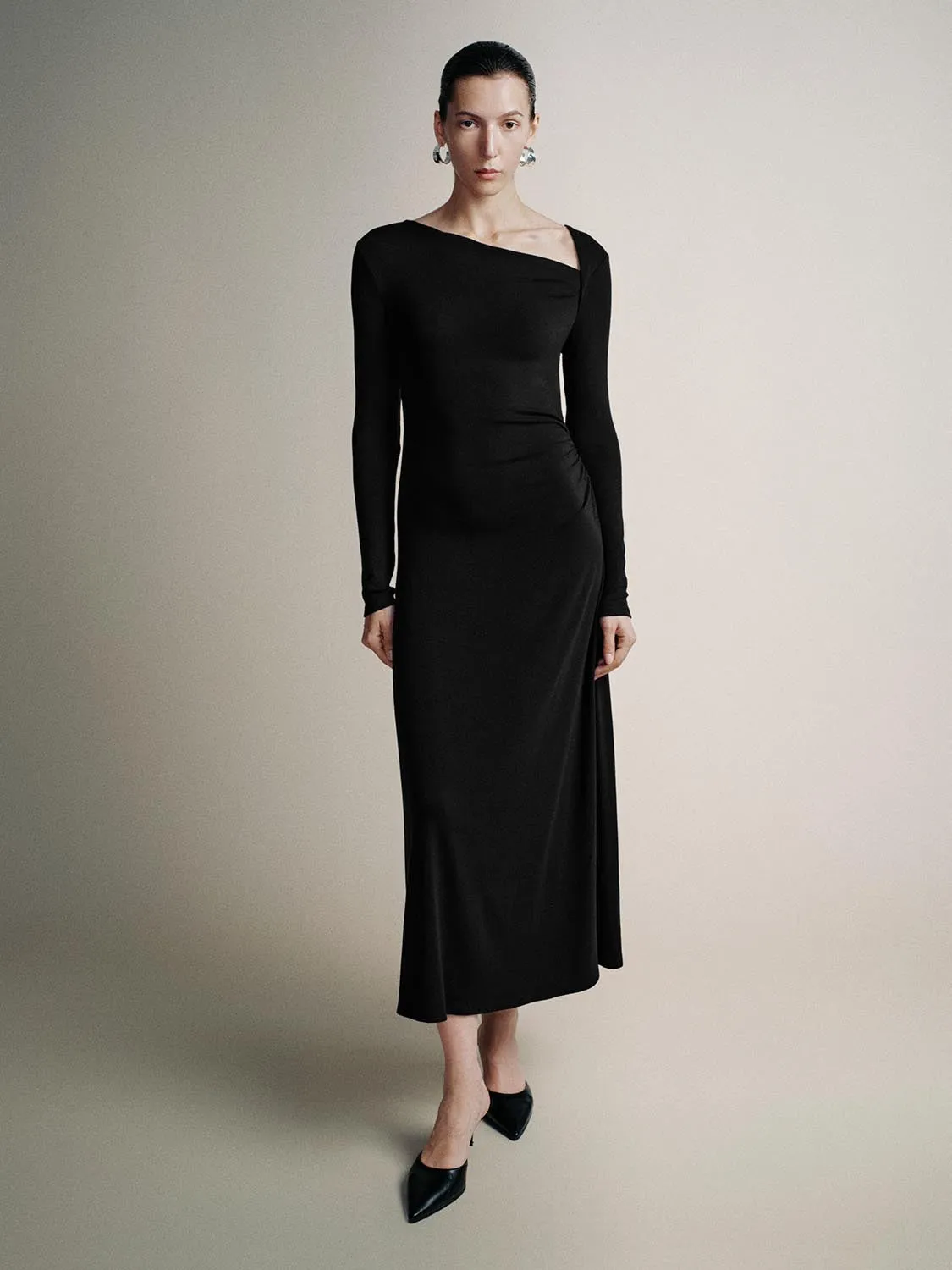 Asymmetric Neck Slim Midi Dresses sold by Urban Revivo