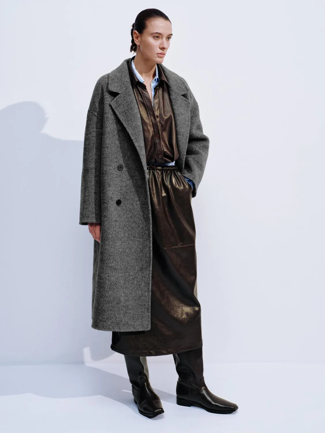 Wool Blend Double Breasted Coats sold by Urban Revivo product image thumbnail 4