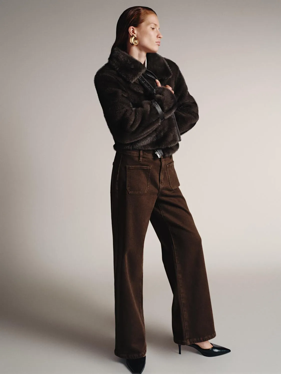 Faux Fur Buckle Detail Jackets sold by Urban Revivo product image thumbnail 5