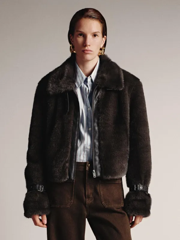 Faux Fur Buckle Detail Jackets sold by Urban Revivo