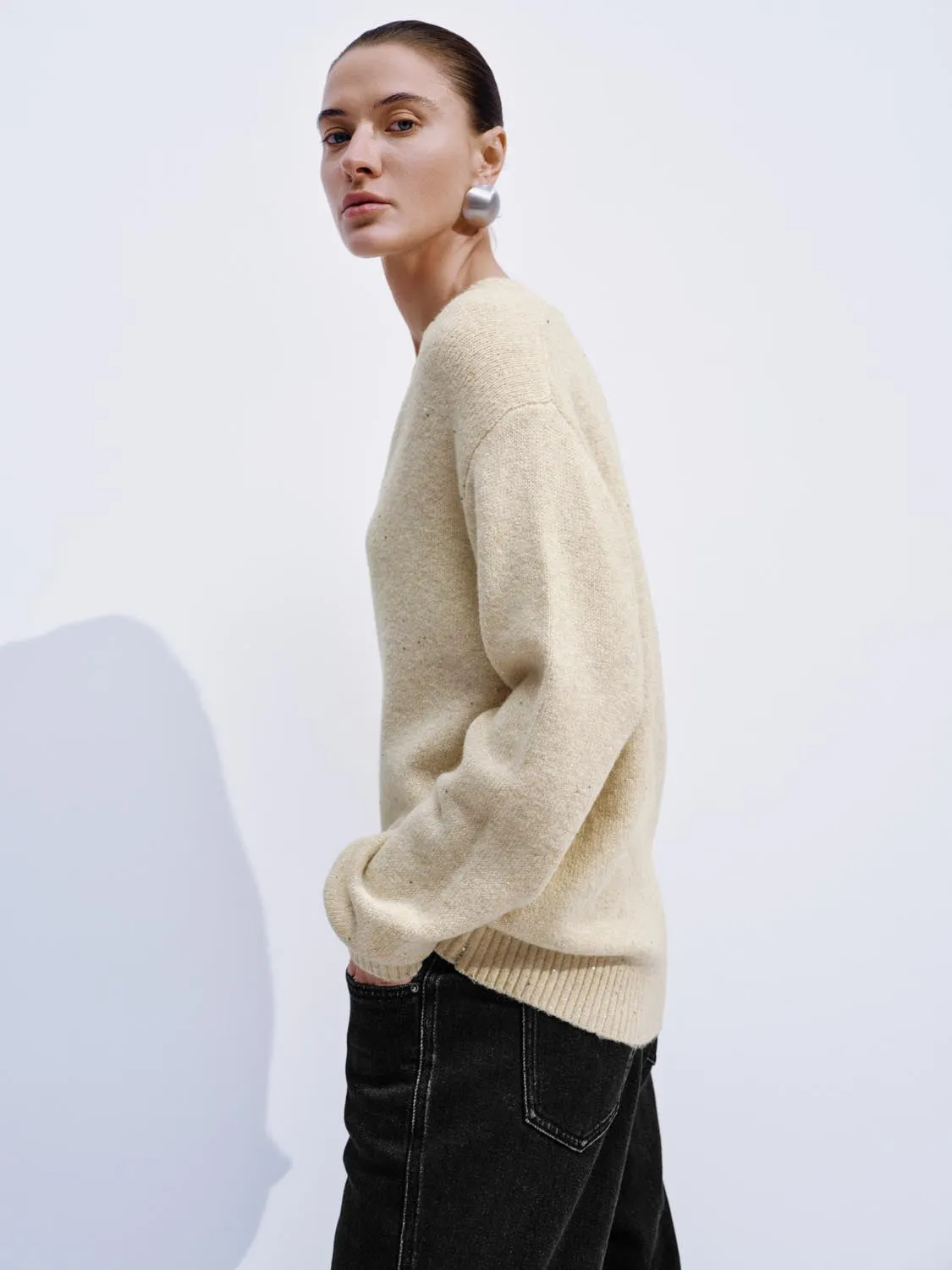 V-Neck Long Sleeve Knitted T-Shirts sold by Urban Revivo product image thumbnail 2