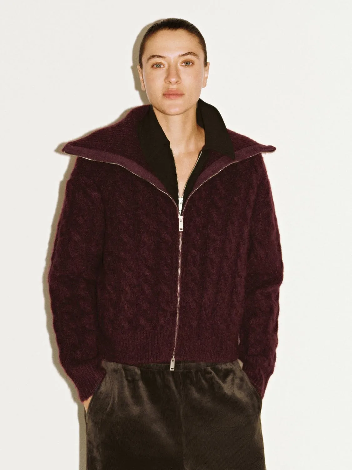 Full Zip Braid Knitted Cardigans sold by Urban Revivo